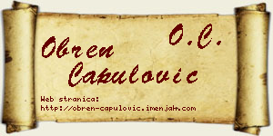 Obren Capulović vizit kartica